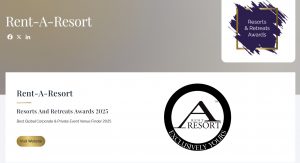 Resorts and Retreats Award 2025 goes to RENT-A-RESORT®